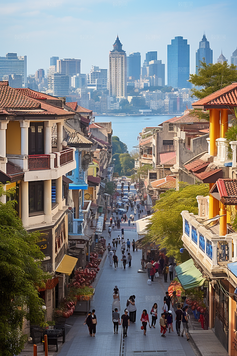 厦门旅游都市漫步自由行摄影图