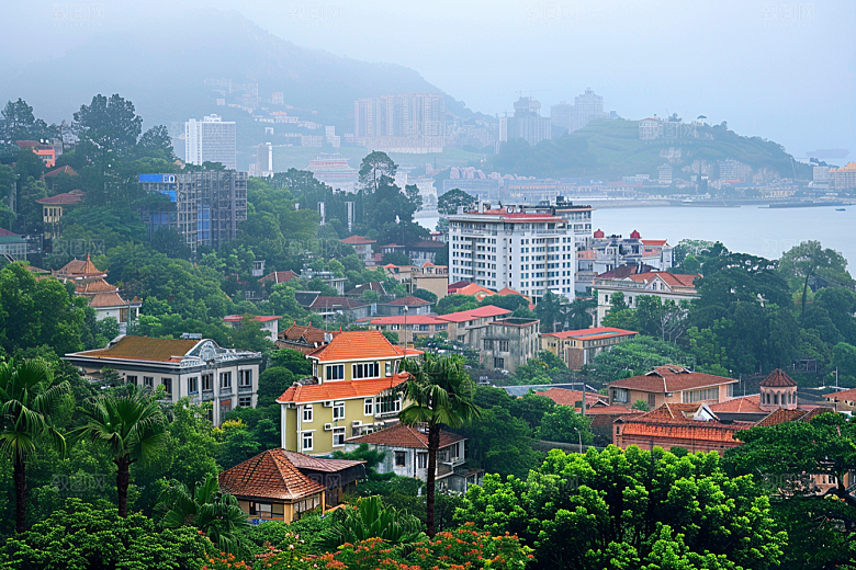 厦门旅游高清海边城市摄影图