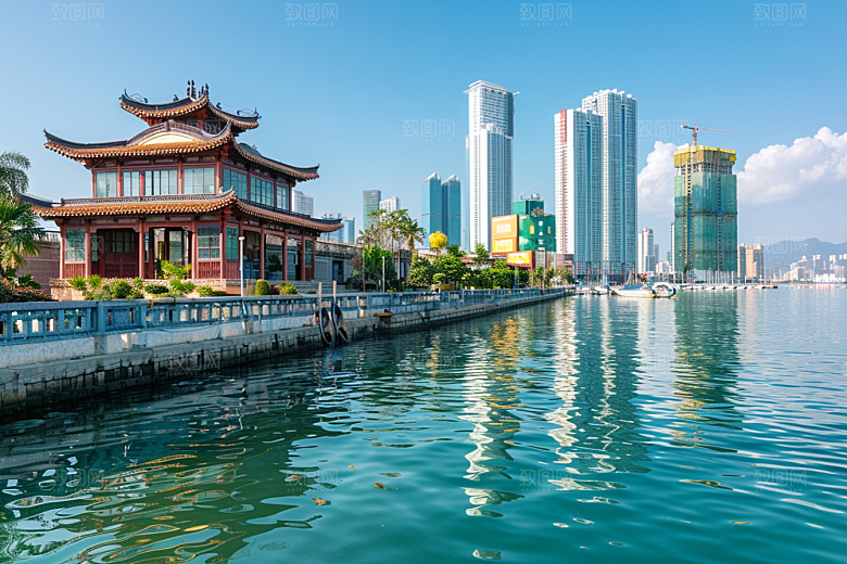 厦门旅游国内游都市漫步摄影图