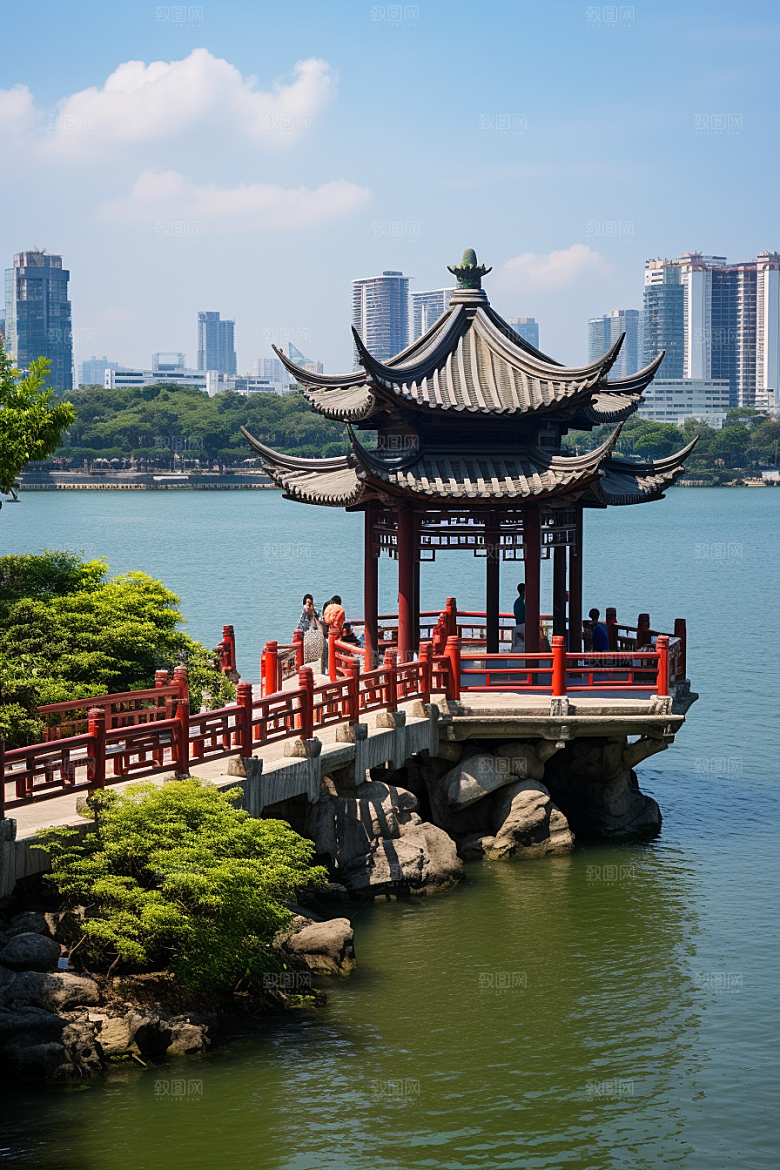 厦门旅游海边城市景色摄影图
