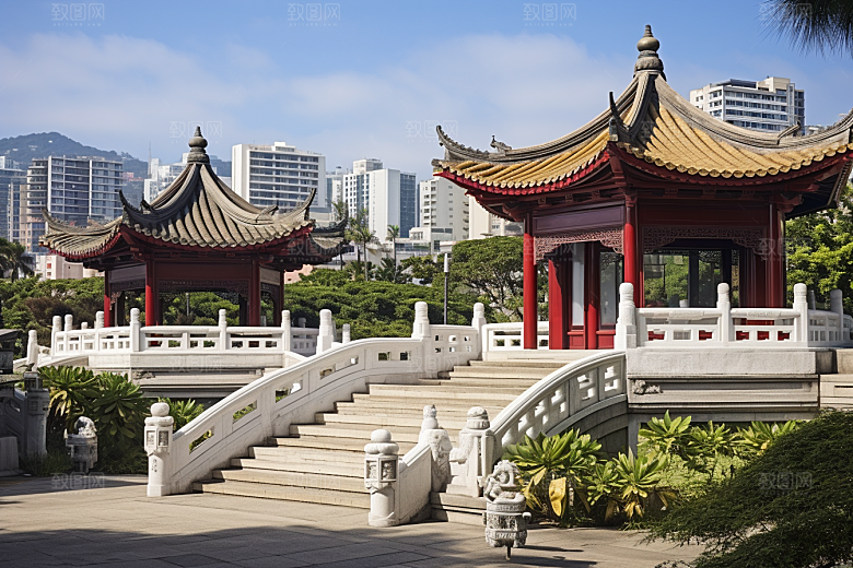 厦门旅游海边城市风光摄影图