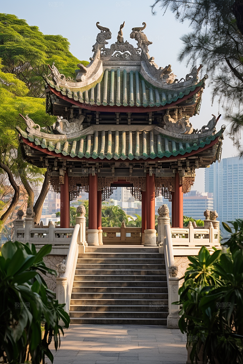 厦门旅游自由行海边城市摄影图