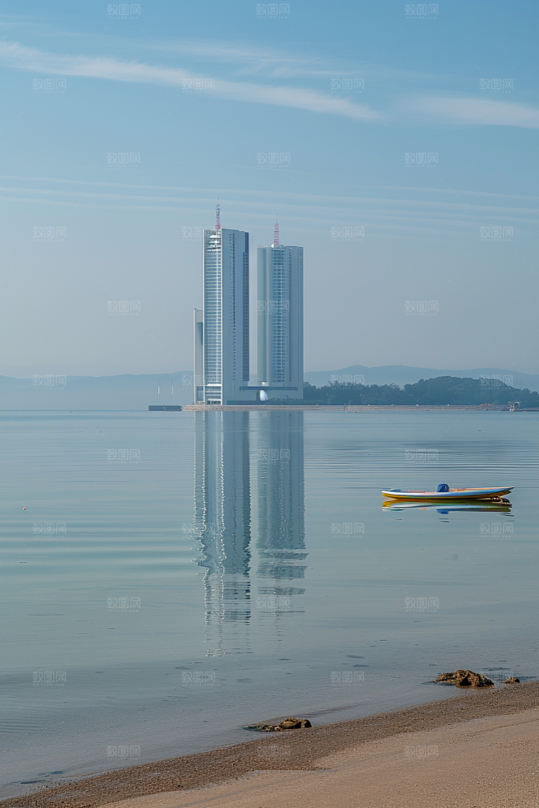 厦门旅游海边城市都市漫步摄影图