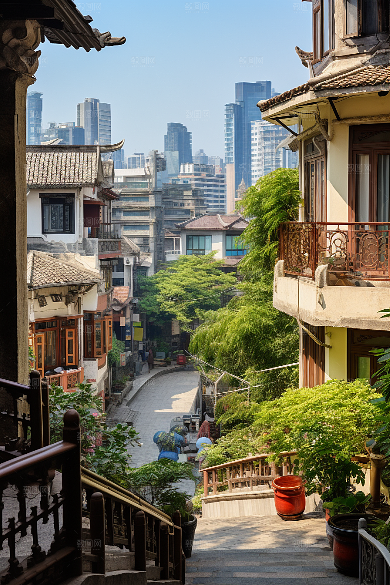 厦门旅游目的地都市漫步摄影图