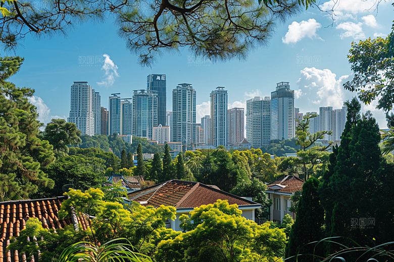 厦门旅游景色海边城市摄影图