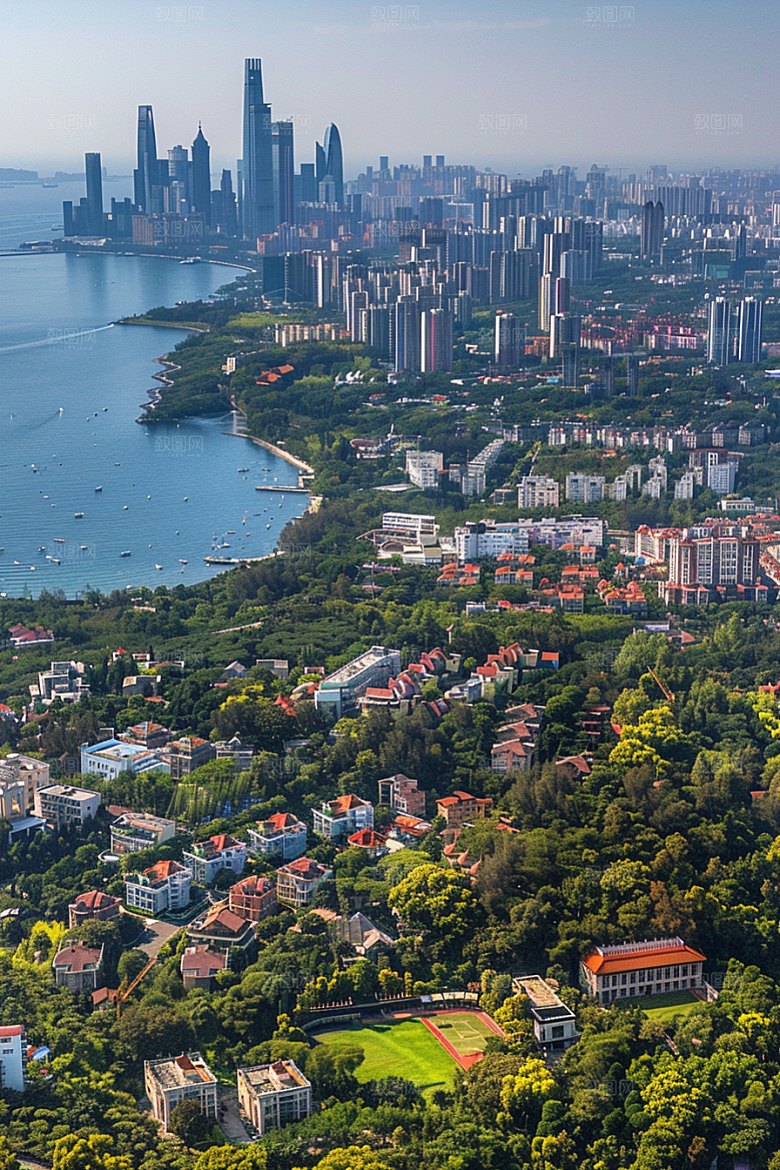 厦门旅游景色海边城市摄影图