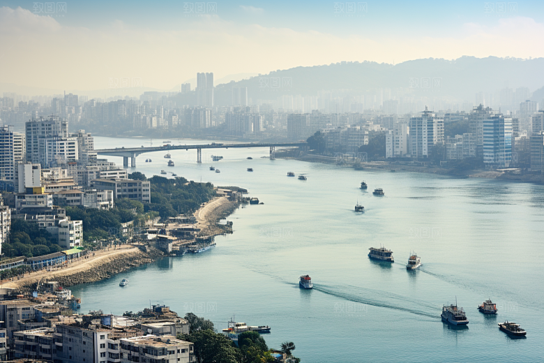 厦门旅游地标海边城市摄影图