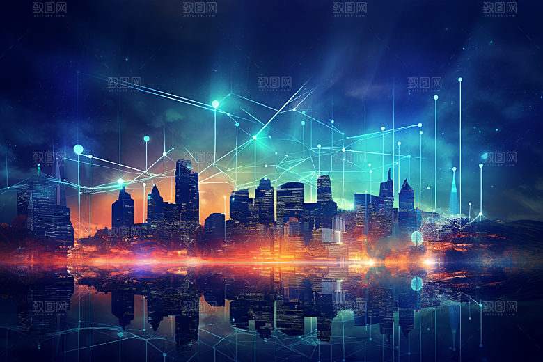 金色现代都市未来科技感原画