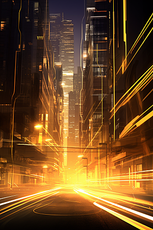 金色现代都市城市科幻原画