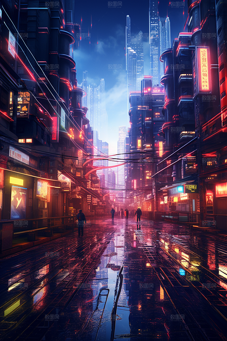 金色现代都市未来高清原画
