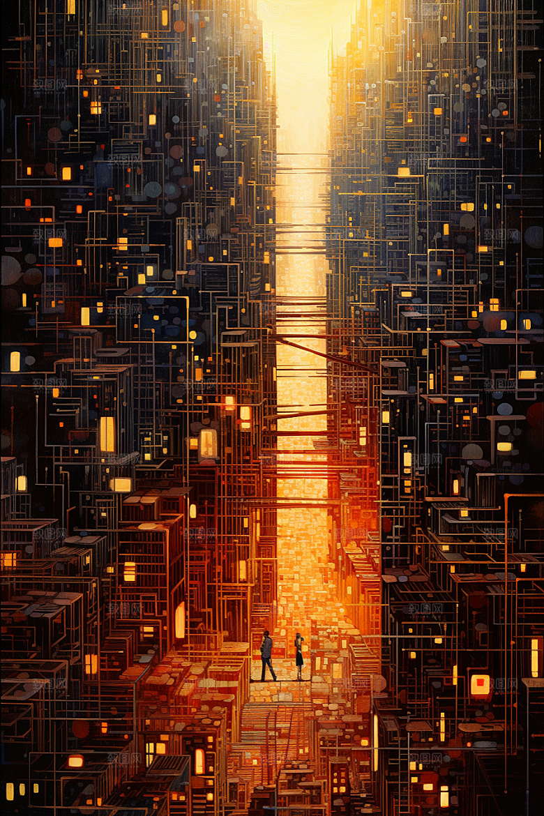 金色现代都市未来高清原画