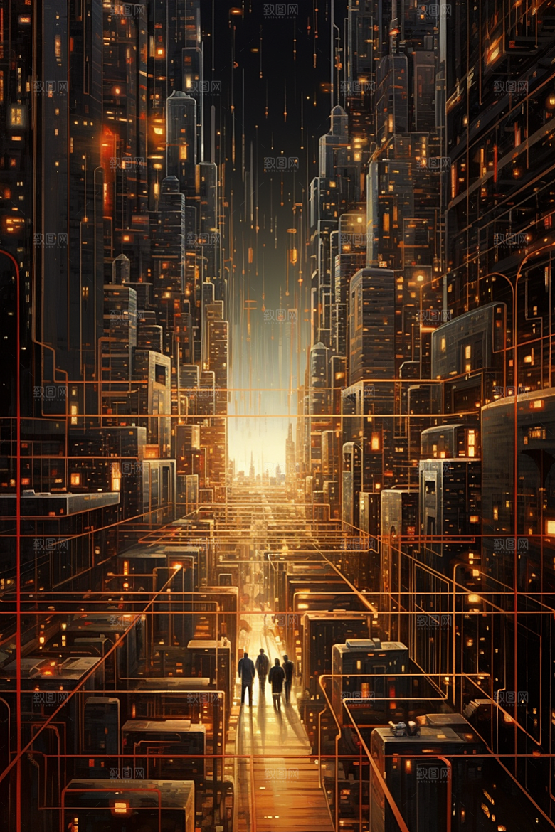 金色现代都市科幻动画原画