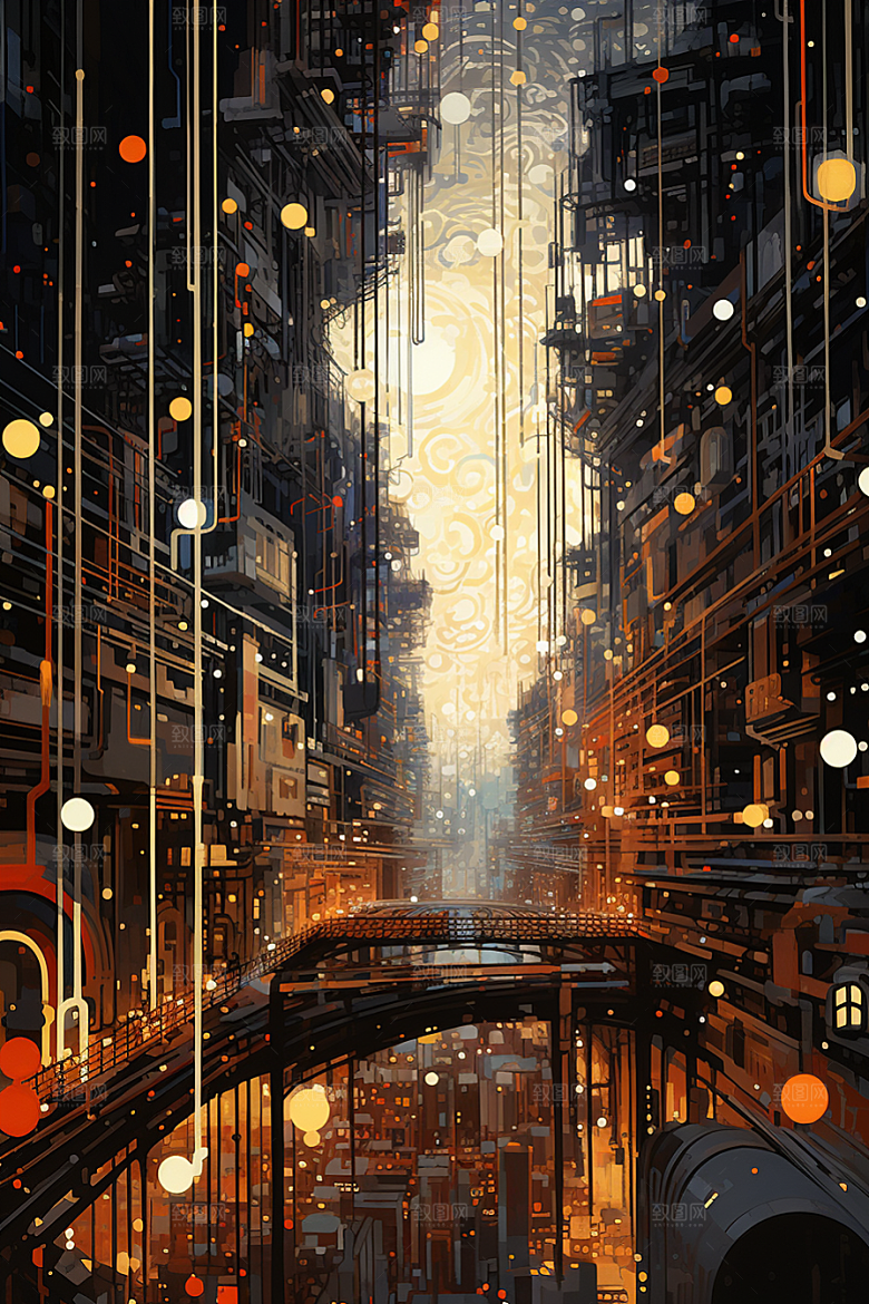 金色现代都市高清未来原画