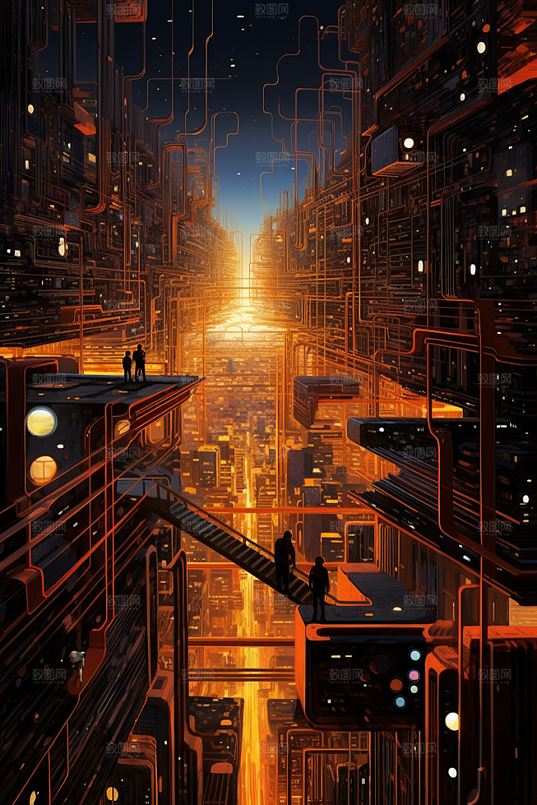 金色现代都市动画未来原画