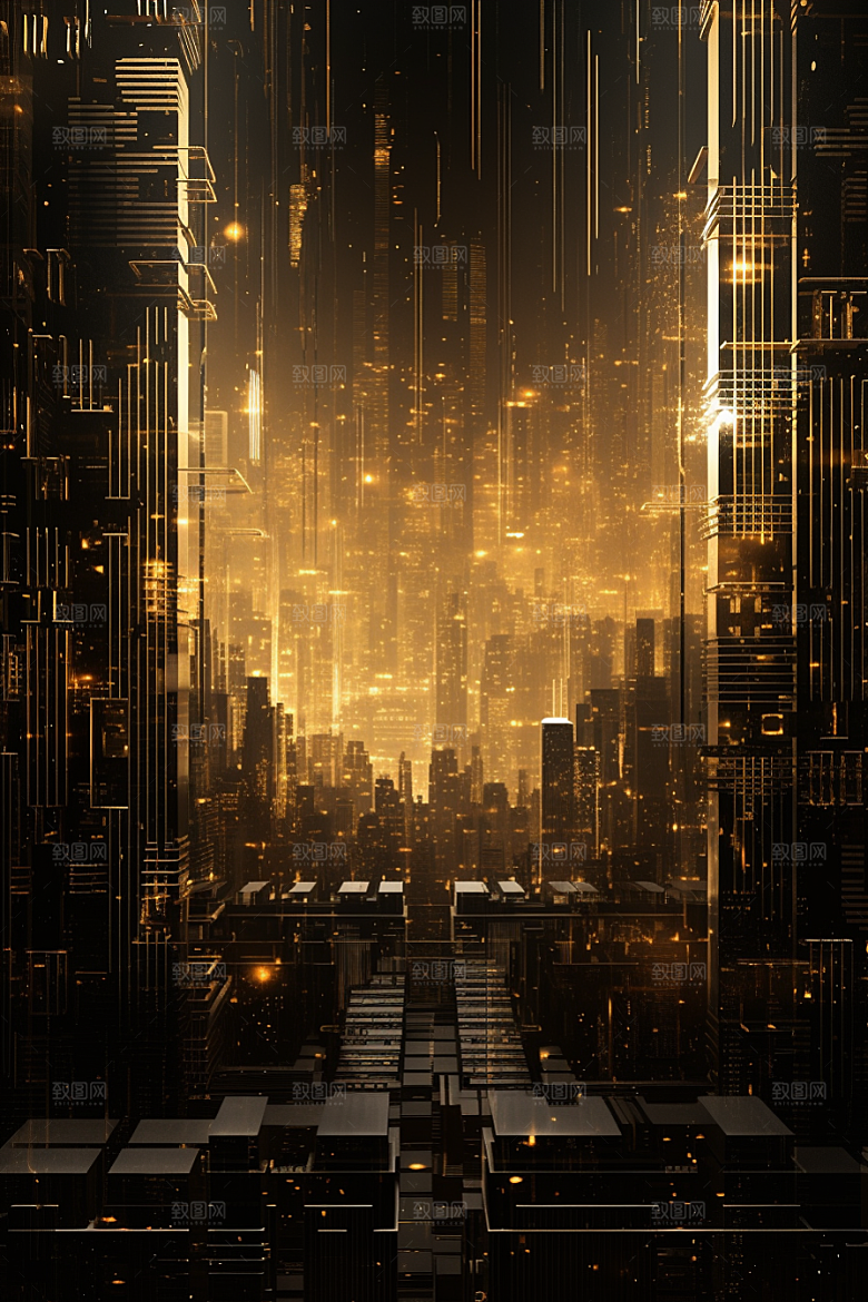 金色现代都市未来动画原画