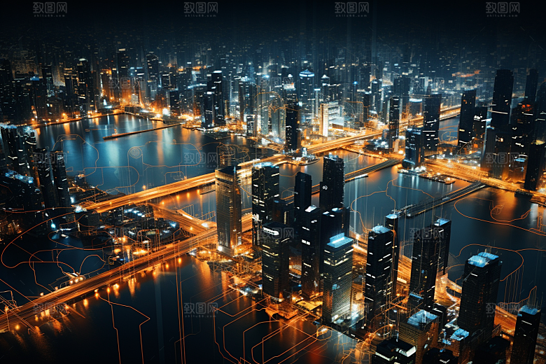 金色现代都市未来游戏原画