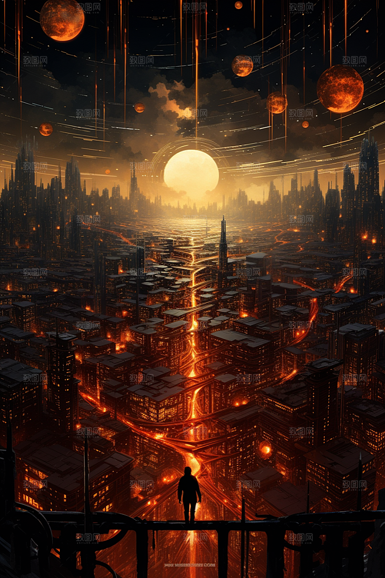 金色现代都市科幻动画原画