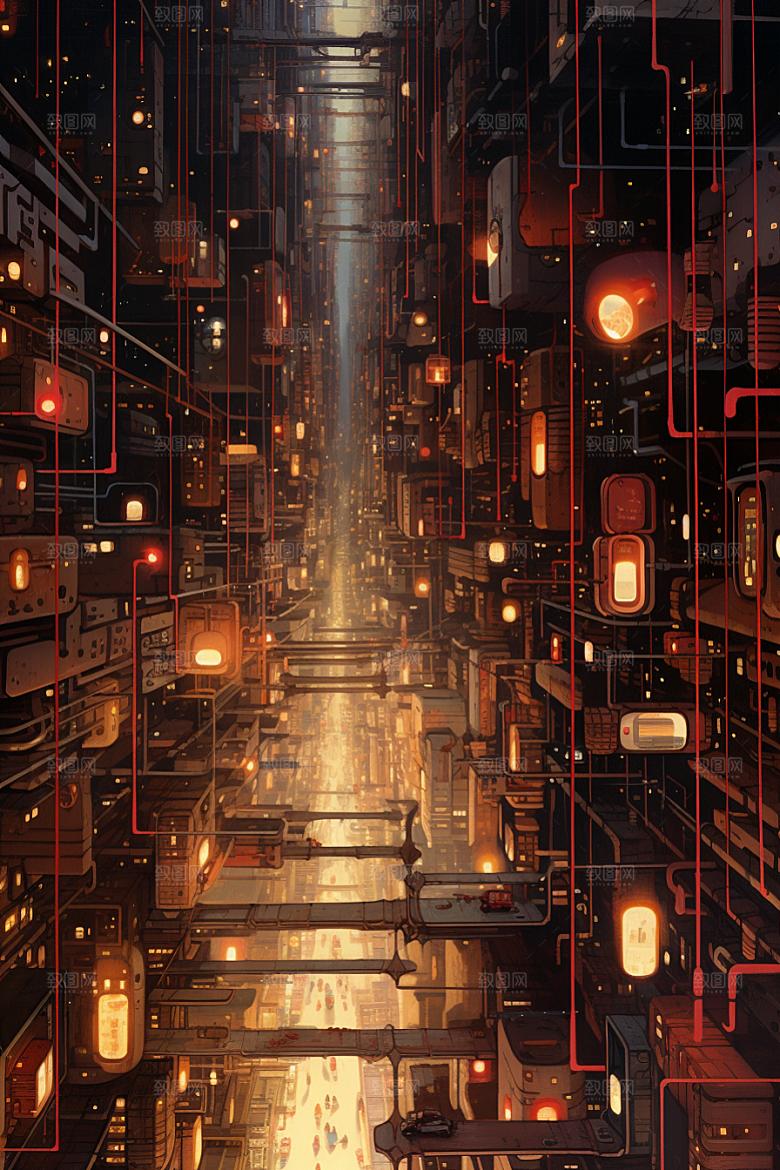 金色现代都市城市高清原画
