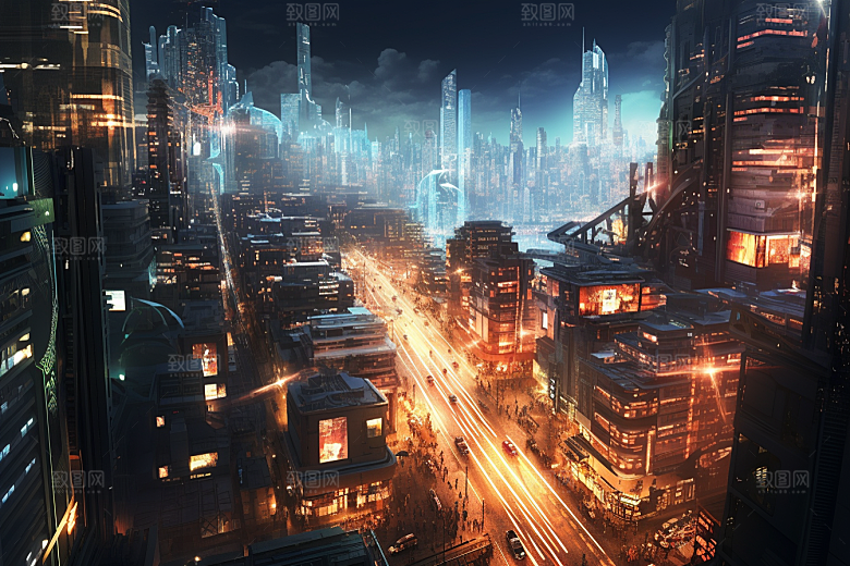 金色现代都市城市高清原画