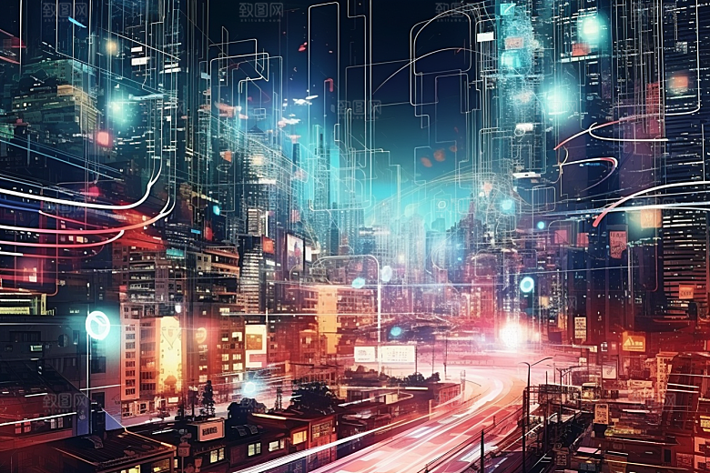 金色现代都市高清科幻原画