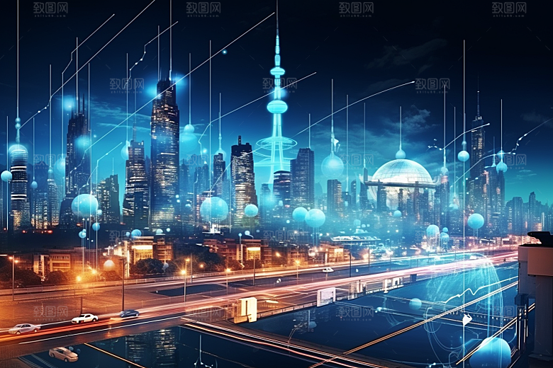 金色现代都市光影游戏原画