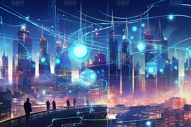 金色现代都市高清科幻原画