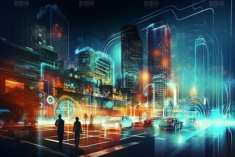 金色现代都市游戏城市原画