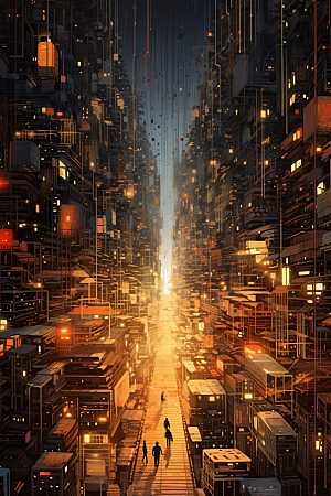 现代城市科幻CG原画