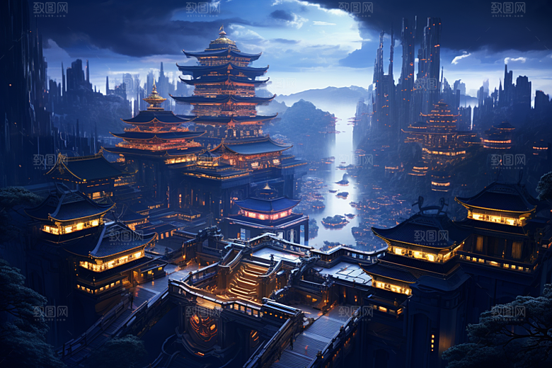 现代城市科幻未来原画