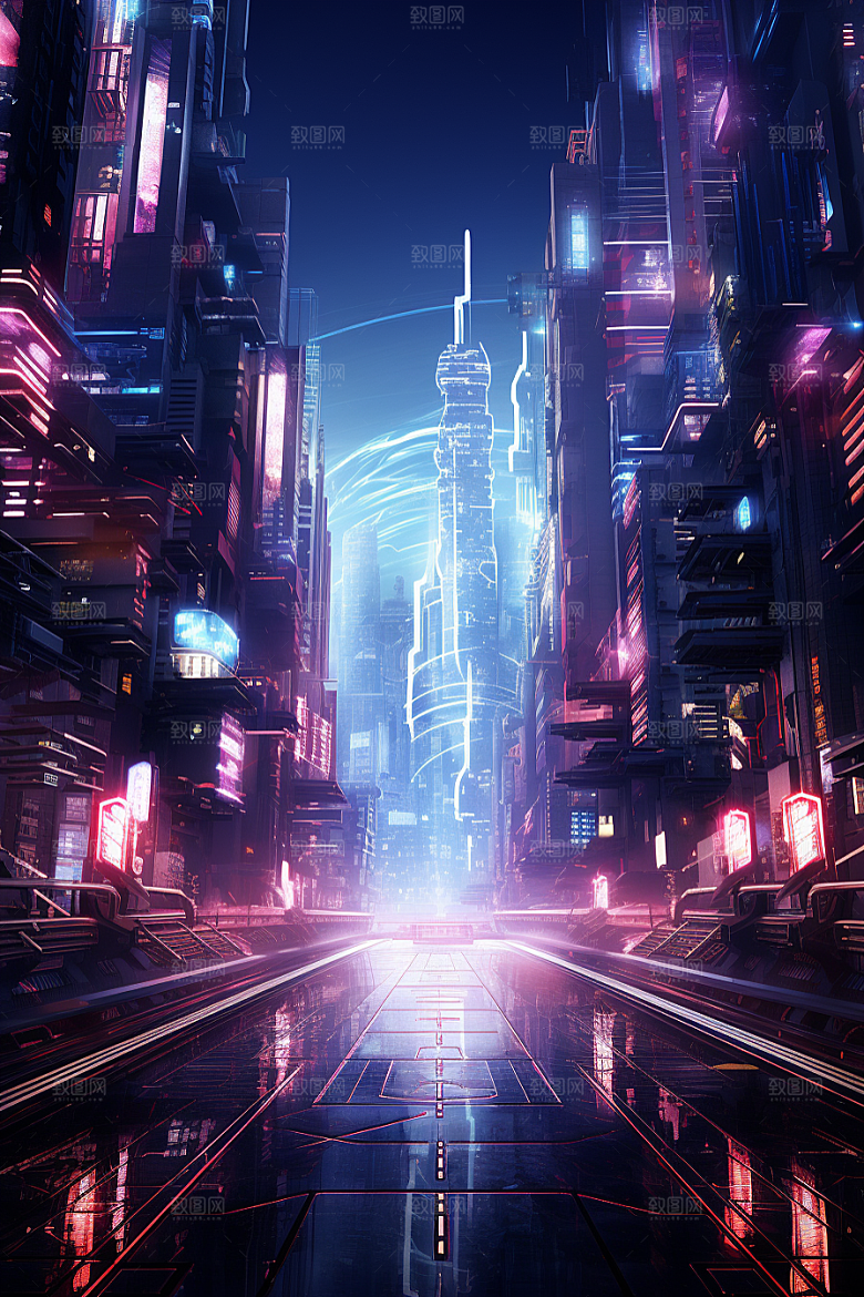 现代城市未来科技感原画