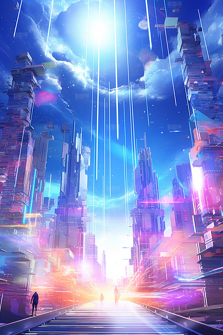 现代城市科技感科幻原画