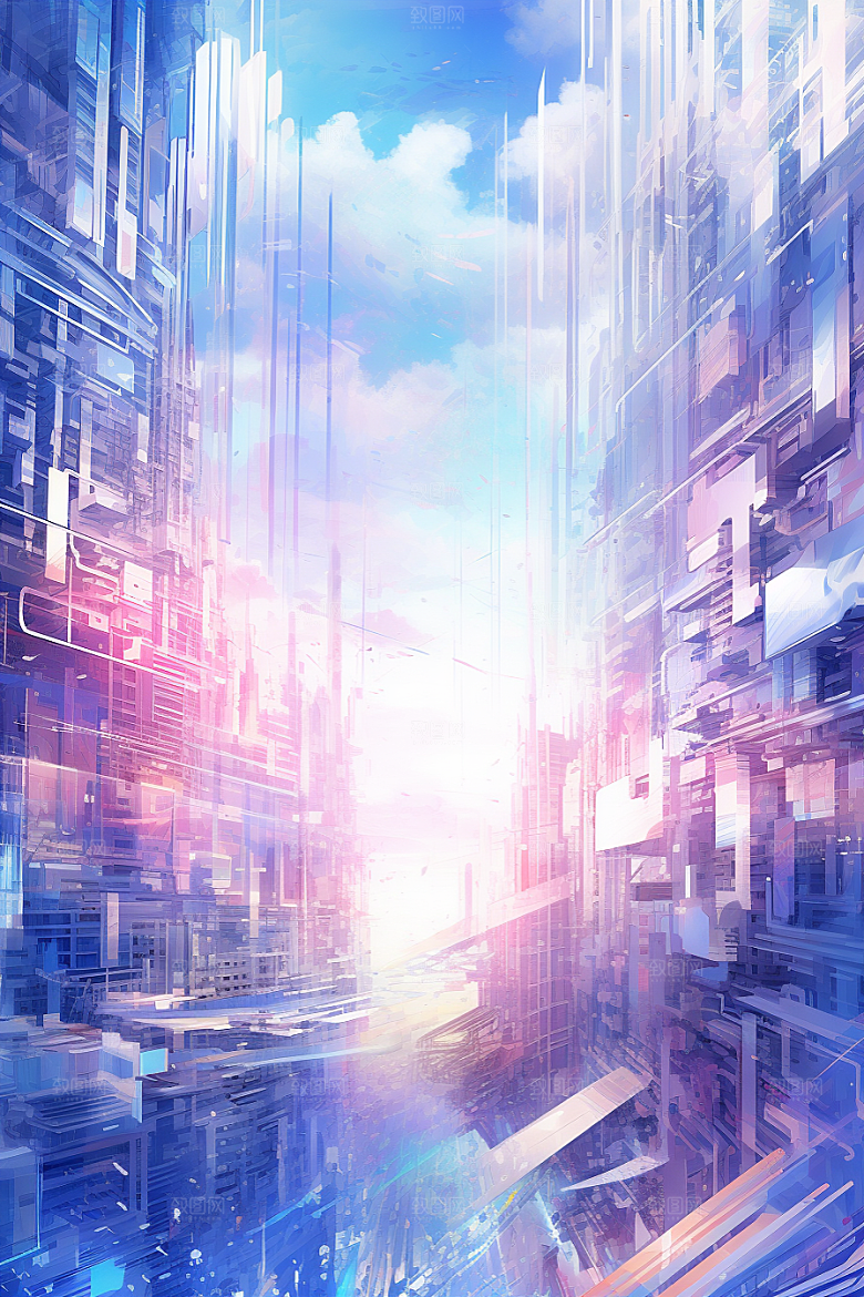 现代城市赛博朋克都市原画