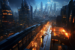 现代城市CG科幻原画