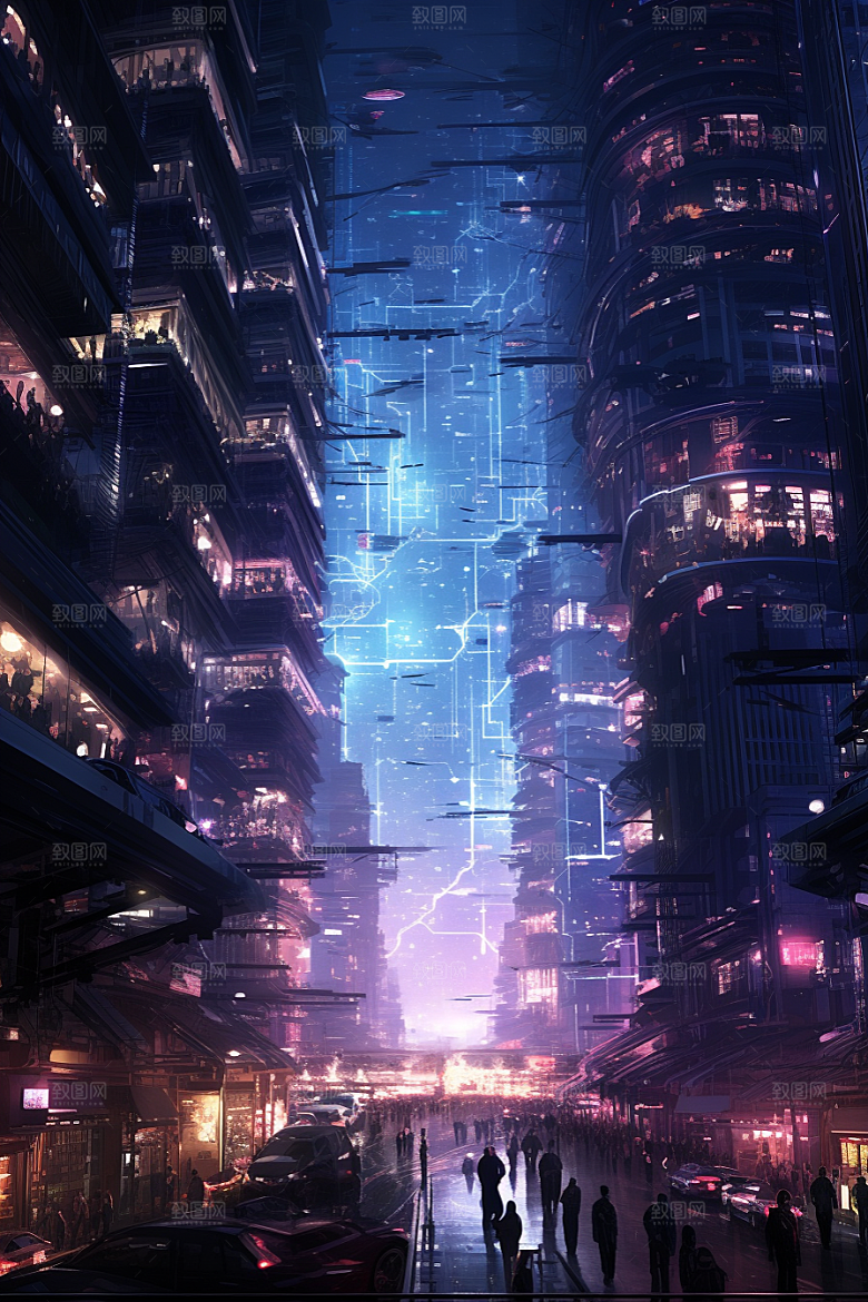 现代城市CG赛博朋克原画