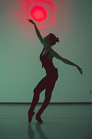 现代舞舞者跳舞动作摄影图