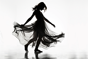 现代舞舞者舞蹈简约摄影图