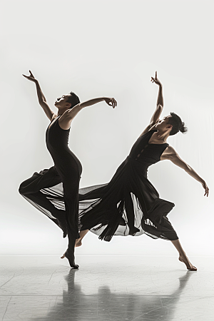 现代舞舞者舞蹈简约摄影图