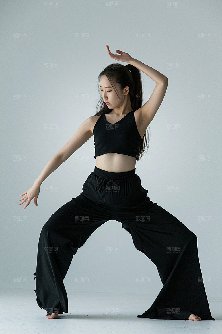 现代舞舞者肖像动作摄影图