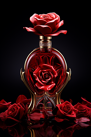 玫瑰香水礼物大气广告素材