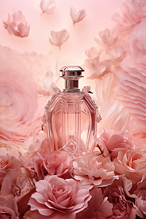 玫瑰香水浪漫化妆品广告素材