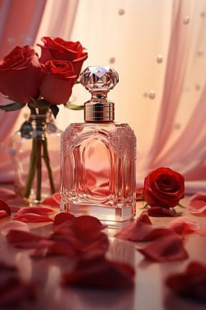玫瑰香水香氛情人节广告素材
