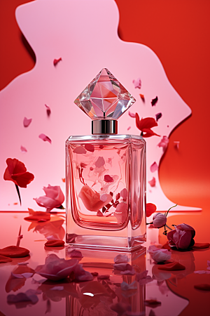 玫瑰香水视觉艺术情人节广告素材