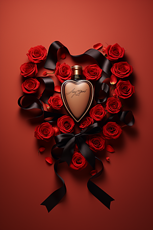 玫瑰香水大牌视觉艺术广告素材