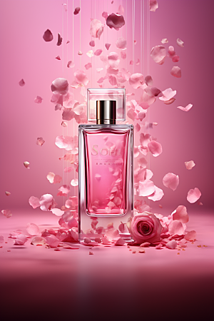 玫瑰香水化妆品高端广告素材