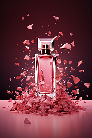 玫瑰香水大牌化妆品广告素材