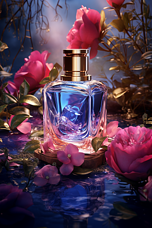 玫瑰香水化妆品视觉艺术广告素材