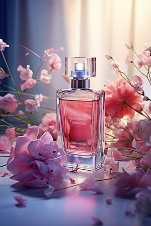 玫瑰香水唯美情人节广告素材