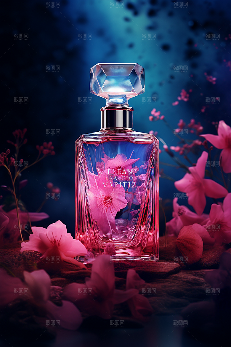 玫瑰香水浪漫唯美广告素材