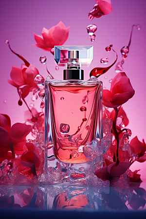 玫瑰香水唯美香氛广告素材