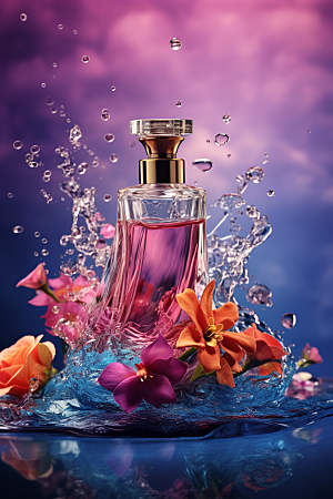 玫瑰香水唯美香氛广告素材